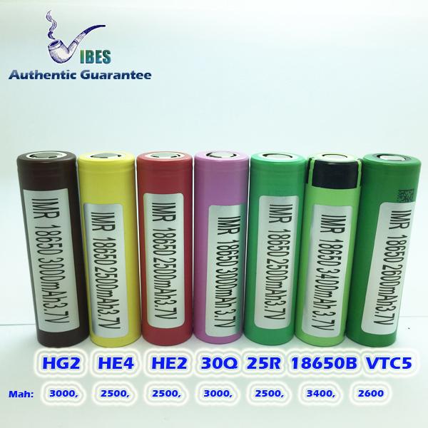 Authentic Guarantee - 18650 Rechargeable Batteries LGHG2 HE4 HE2 30Q 25R VTC5 VTC4 HD2C All High Drain Lithium Batteries Available Free