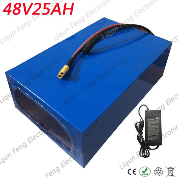 US EU NO Tax 48V battery 48V 25AH Lithium Battery Pack 48V 25AH 2000W electric bicycle battery Built in 50A BMS+54.6V 2Acharger