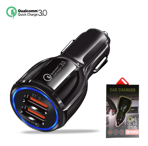 Quick Car Charger QC3.0 Fast Charging adapter For Samsung Xiaomi Huawei Android 5V 3.1A QC 3.0 Dual USB Tablet Car-Charger