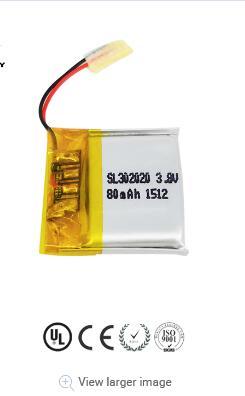 Free shipping small lithium battery rechargeable polymer battery 3.7v 80mah 302020 use in Various electronic products