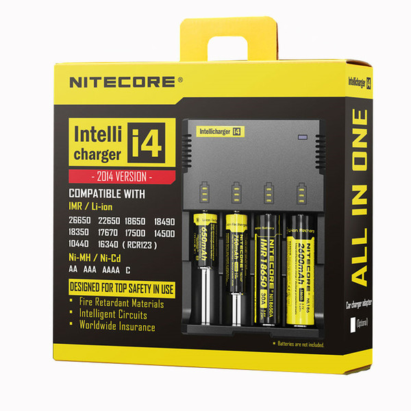 Nitecore I4 Intellicharger Universal e cig Charger clone for 18650 16340 26650 10440  14500 Battery Nitecore Battery Chargers