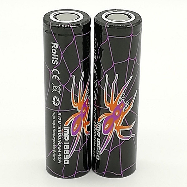 100% High Quality BLACK WIDOW 18650 Battery 4000mAh IMR 3.7V 3500 40A E Cig High Drain Rechargable Lithium Batteries Cell