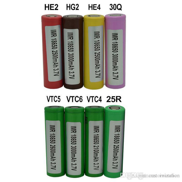 100% High Quality 25R 18650 30Q VTC4 VTC5 VTC6 INR Battery 2500mAh 3.7V 20A Rechargable Lithium Samsung Batteries Cell For E Cig Box Mod