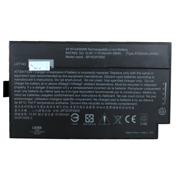 10.8V 8100mAh Original BP3S3P2900 4418144000490 Laptop Battery For Getac B300 B300X BP3S3P2900 4418144000490 3ICR19/66-3