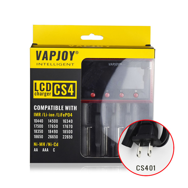 Authentic Vapjoy CS4 Charger for charging 26650 18650 lithium battery 4-battery-slot US PLUG EU PLUG Nitecore D4 Intelligent Digicharger