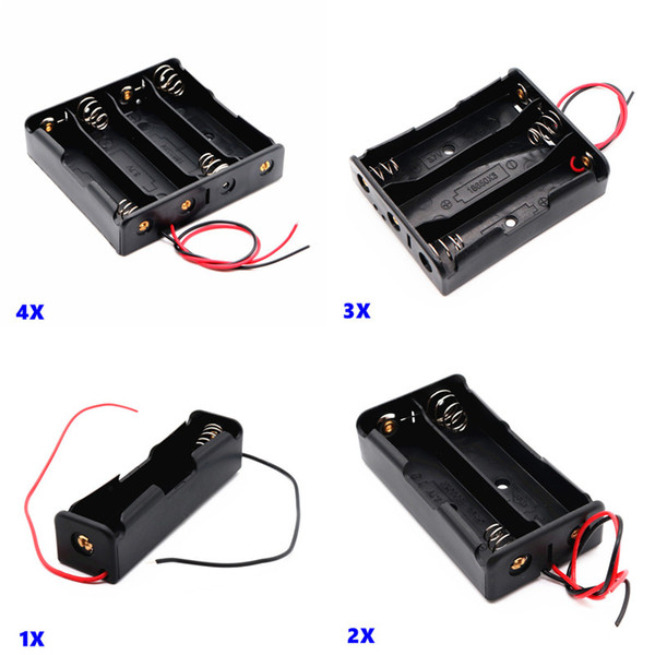 4/3/2/1 18650 Plastic Battery Holder 4 Size Portable 18650 Battery Box Case Wire Supports 3.7V