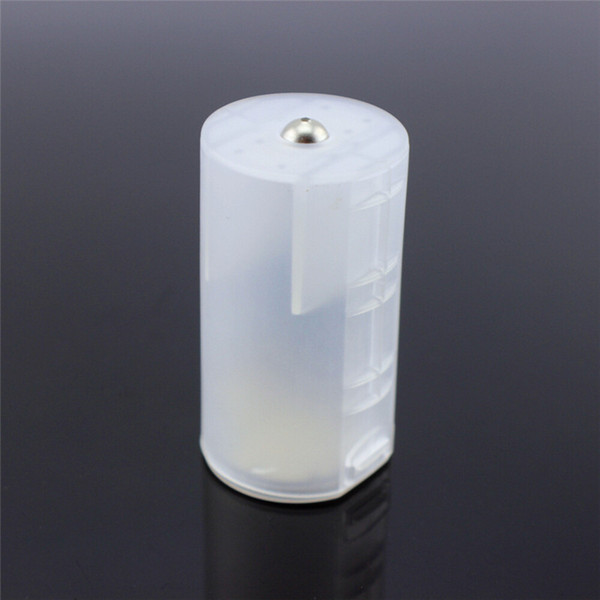 Free Shipping 2 * AA To D Size Battery Holder Conversion Adapter Switcher Converter Case White Color Battery Storage Box