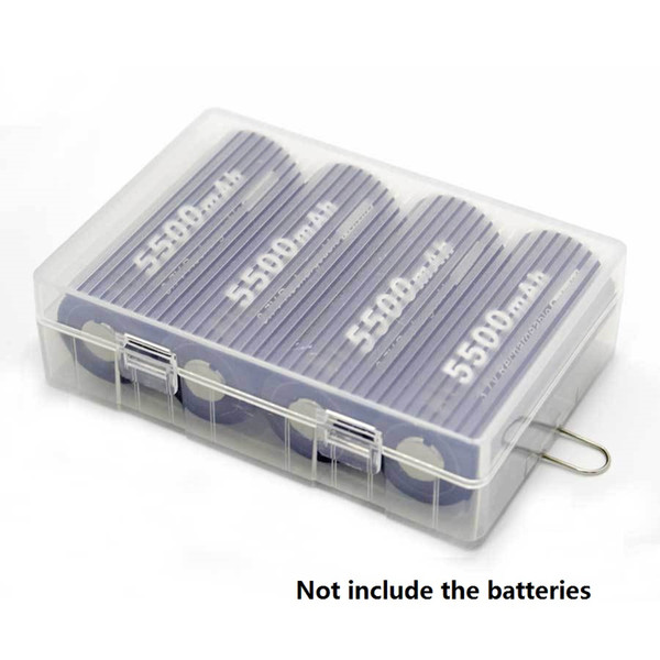 26650 Battery Case Holder Box with hook For 4 X 26650 Batteries Transparent Hard Plastic Case 26650 battery storage boxes Organizer cover