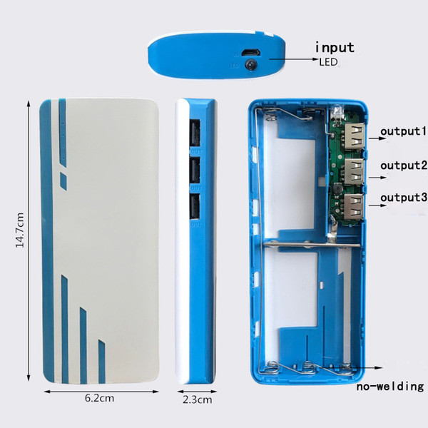 new 2019 USB Ports 5x 18650 DIY Portable Battery Holder Power Bank Case Box Case without battery no-welding Drop ship