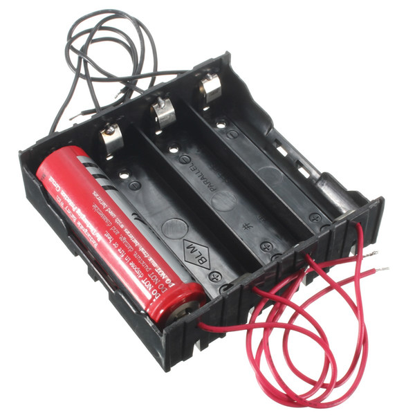 High quality ABS + Metal 4 Way 4 Slots 18650 Battery Storage Case Box Holder with 8 wires Leads for 4x 18650 battery