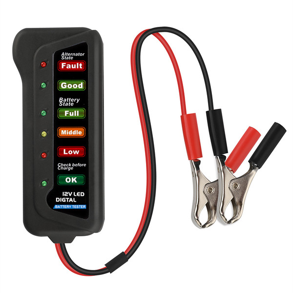 12V Digital Car Battery Tester Alternator Tester with LED Indication Test Battery Condition & Alternator Charging for Cars