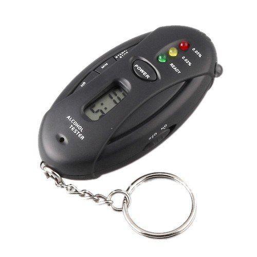 300pcs/lot # 3 in1 Analyzer Breath Alcohol Tester Breath Analyzer Keychain Breathalyzer Key Chain Digital LCD Only Black Color 0001