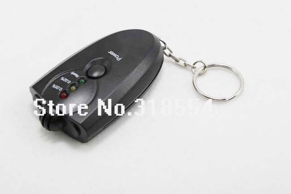 200pcs/lot # LED Light Accurate Breathalyzer Flashlight Breath Alcohol Tester Testers Keychain Key Chain Only Black Color 0001