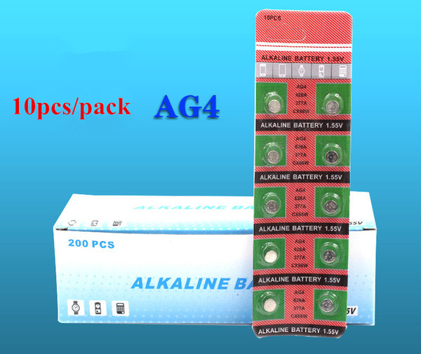 10pcs/lots AG4 Button Batteries 377 battery SR626 177 Cell Coin Alkaline Battery 1.55V 626A 377A CX66W