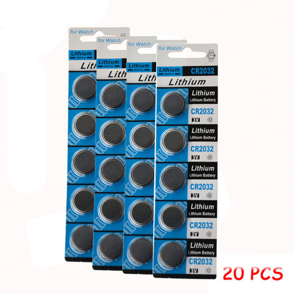 20pcs /4card cr2032 battery DL2032 KCR2032 5004LC ECR2032 Button Cell batteries cr 2032 3v lithium battery for Watch Pedometer