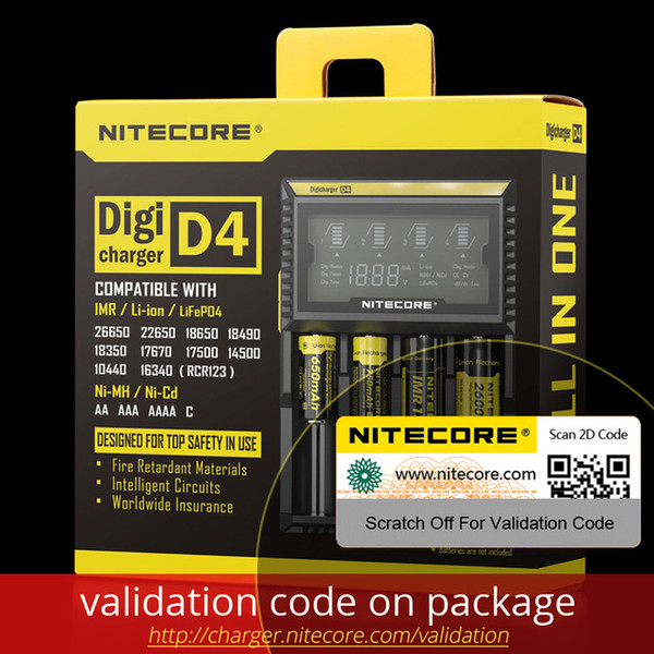 Nitecore D4 18650 Battery Charger with LCD Screen For IMR Li-ion LiFePO4 Ni-MH Ni-Cd Charging 26650 18650 14500 Charger