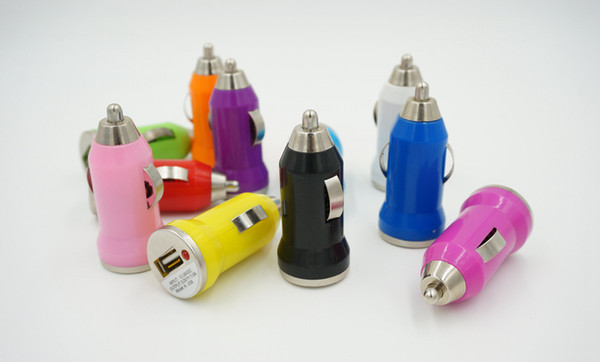 For Iphone6 USB Car Charger Colorful Bullet Mini Car Charge Portable Charger Universal Adapter For Iphone 5 5S 200 Pieces DHL Free Shipping