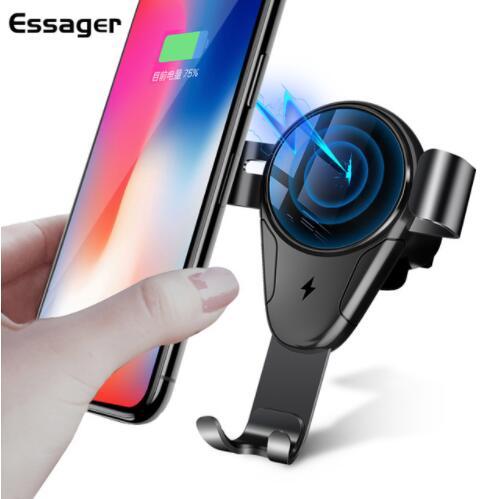 Essager 10W Car Mount Qi Wireless Charger For iPhone XS Max Xiaomi mi 9 Fast Wireless Charging Car Phone Holder For Samsung S10