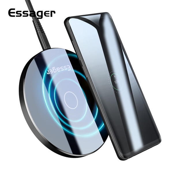 Essager QI Wireless Charger for iPhone XS Max XR X 8 10W Fast Wirless Wireless Charging Pad For Samsung Note 9 S9 Wireles Charge