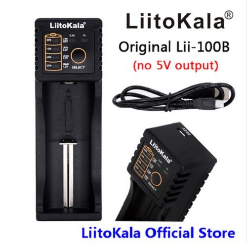 LiitoKala Lii-100B 18650 Battery Charger For 26650 16340 CR123 LiFePO4 1.2V Ni-MH Ni-Cd Rechareable Battery (no 5V output)