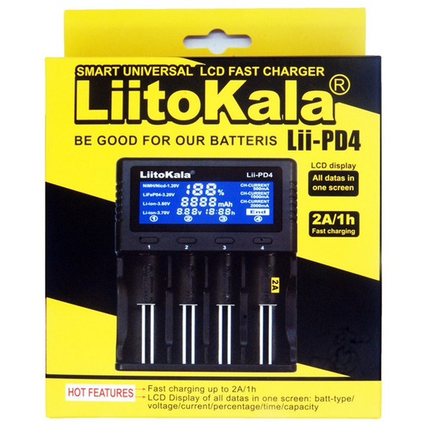 Liitokala Lii-PD4 lii-402 lii-PLD lii - 500 3.7 V 18650 18350 21700 20700B 20700 26650 1.2 V  NiMH battery charger