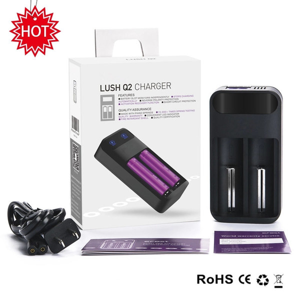 Original Fest Pro C2 Lush Q2 LED battery Charger 2 bays rechargeable 18650 Li ion Battery Charger