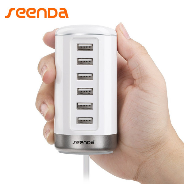 USB Charger Seenda Multi Ports Desktop Charging Station Smart Phone Wall Charger for iOS Android and Other USB Devices White