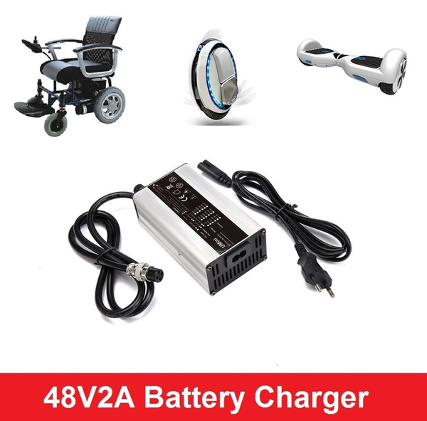 48V2A 50.4V 54.6V 58.8V 2A ebike charger li ion, lead acid, lifepo4 battery charger for electric scooters and electric vehicles