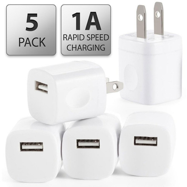 5V 1A US USB AC Wall Charger Home Travel Charger Adapter Mini USB charger For Samsung Iphone Smartphones mp3 pc 100pcs