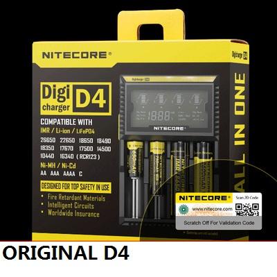 Original Nitecore D4 D2 I4 I2 Digicharger LCD Intelligent Circuitry Global Insurance li-ion 18650 14500 16340 26650 Battery Charger 1pc/lot