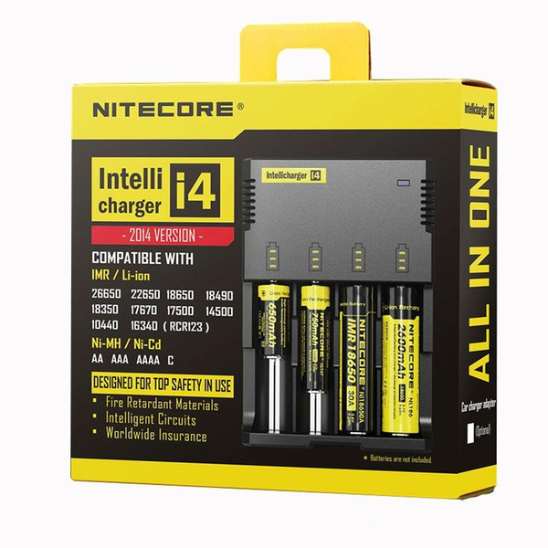 NITECORE i4 4 Slots Battery Charger Intellicharger 2018 Li-ion Ni-MH Smart Charger 4 Slot 18650 NiCd Battery Charger