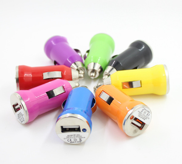 Car Charger Colorful Micro USB Car Plug USB Adapter For Iphone 6 Iphone 6 Plus free shipping