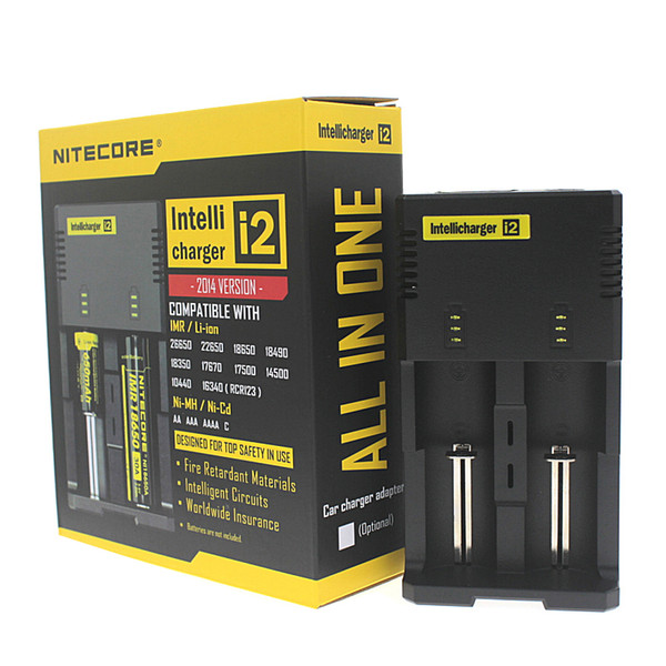 Intellicharger Nitecore battery charger Nitecore I2 Charger fit 18350 18650 14500 26650 Rechargeable E Cigarettes chargers US UK EU AU FJ011