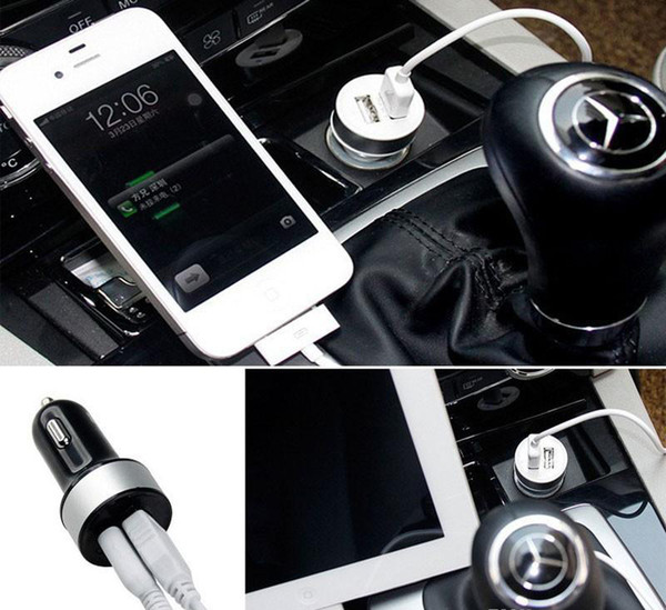 High Quality Micro Auto Universal Dual USB Car Charger For iPad iPhone 5V 2.1A Mini Adapter Short Circuit Protection