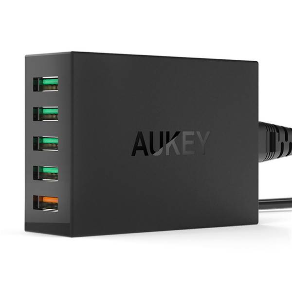 Aukey Quick Charge 2.0 54W 5 Ports USB Desktop travel Charging Station Wall Charger QC2.0 Cell Phone Charger Dock