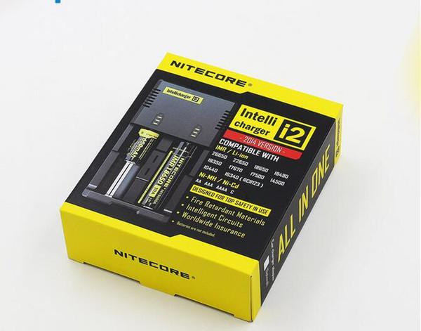 Original Nitecore I2 I4 universal Intellicharger Charger for e cigs cigarette 18650 14500 16340 26650 battery multi function