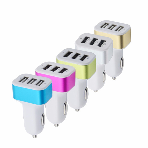 Universal Triple USB Car Charger Adapter USB Socket 3 Port Car-charger For iPhone Samsung Ipad Free DHL