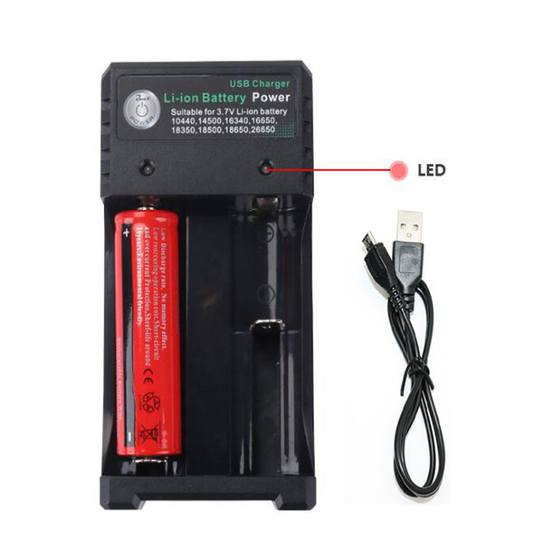 Smart Quick Charge Lithium Battery Charger With USB android Cable 4/2 Charging Slots 18650 26650 18490 Rechargeable Batteries Charger