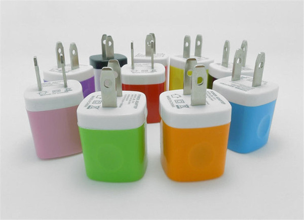 NOKOKO Wall charger Travel Adapter For Iphone 6S PLUS 5V/1A Colorful Home Plug USB Charger For Samsung S6 USA Version EU Version DHL