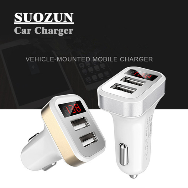 SUOZUN USB Dual Car Charger 5V Dual 2 Port car Chargers for iPad iPhone 5 5S iPod iTouch HTC Samsung