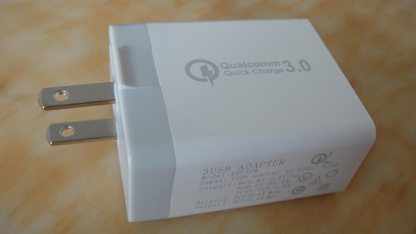 Qualcomm Fast Quick QC 3.0 + 2 USB 2.0 Hub 5V 2.4A 9V3A Wall Charger Adapter US EU UK Plug