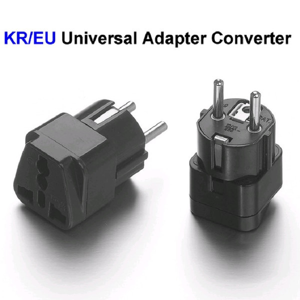 High Quality Universal EU South Korea Plug Adapter Converter US UK To European AC Travel Power Electrical Socket Outlets Black