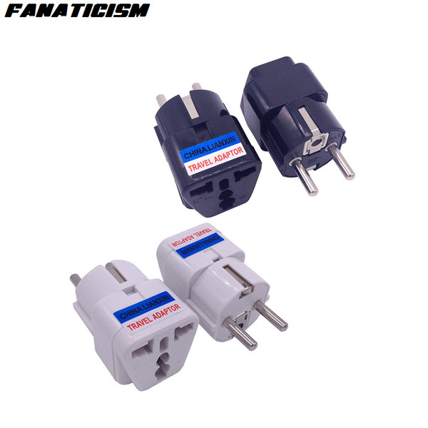 Fanaticism Top Quality Universal 4.8MM Pins UK US AU To EU Plug Adapter Travel Charger Electrical Plug Adaptor Converter Socket