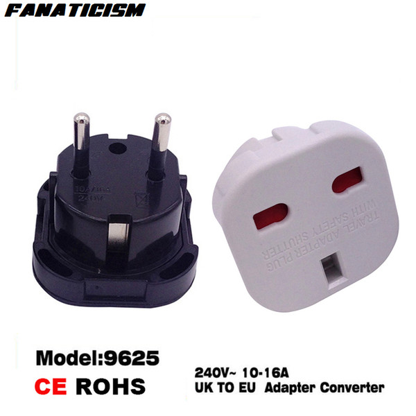 Fanaticism High Quality Universal Travel AC Power Socket 9625 UK To EU Plug Adapter Converter Plug European Switch Plug