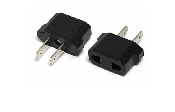 Free Shipping US to EU EU TO US Power Plug Converter Adapter Adaptor USA to European Black Plastic Travel Converter