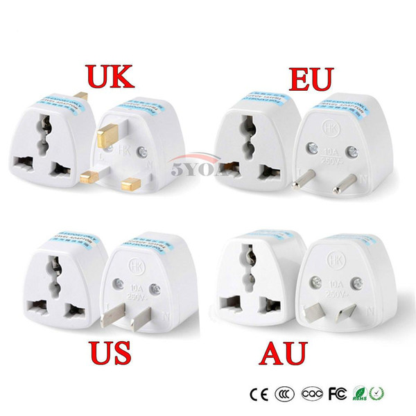 1PC Universal US UK AU To EU Plug USA To Euro Europe Travel Wall AC Power Charger Outlet Adapter Converter 2 Round Socket Pin