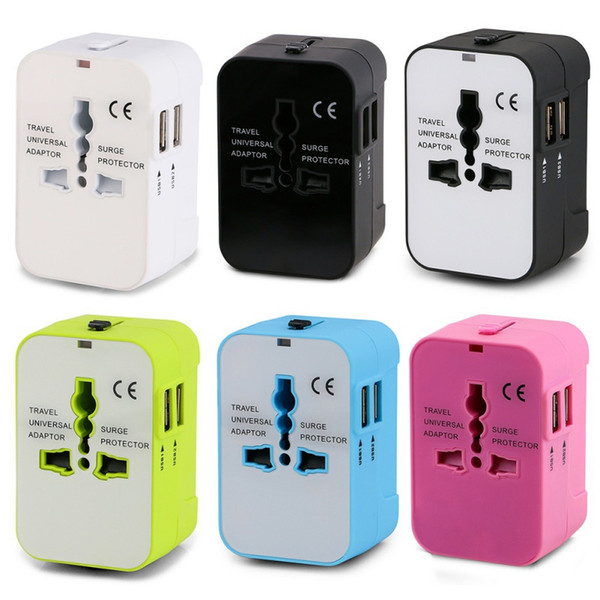 2.1A Travel Adapter Worldwide All in One Universal Power Converters Power Plug Adapter Charger 2 USB Ports for USA EU UK AUS