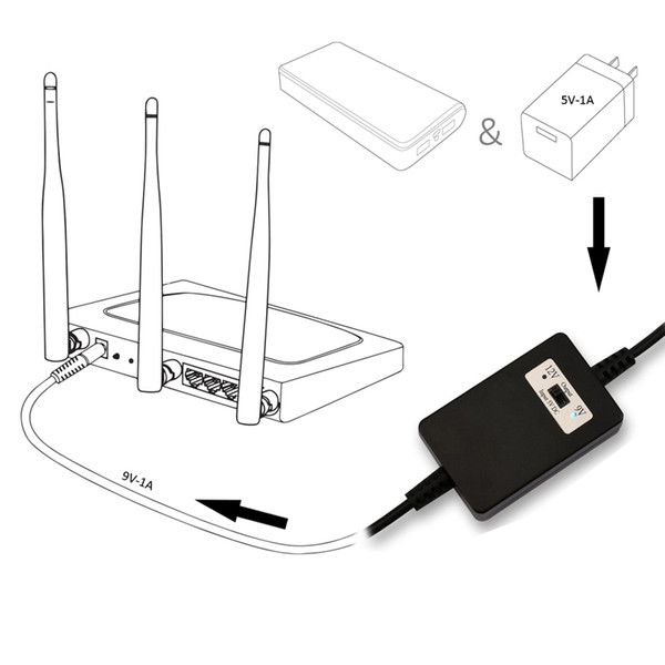 USB DC 5V to DC 12V or 9V Step Up Cable Module DC USB Power Boost Line Step Up Module Boost Converter Adapter Cable 1.5m