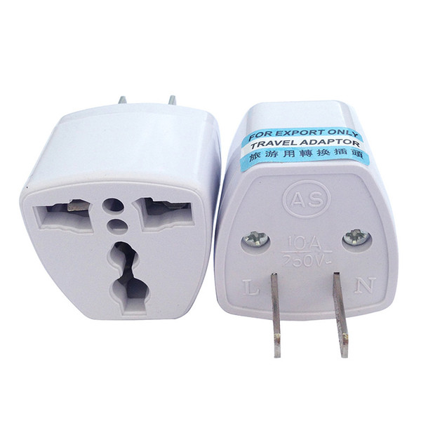 High Quality Travel Charger AC Electrical Power UK/AU/EU To US Plug Adapter Converter USA Universal Power Plug Adaptador Connector(White)