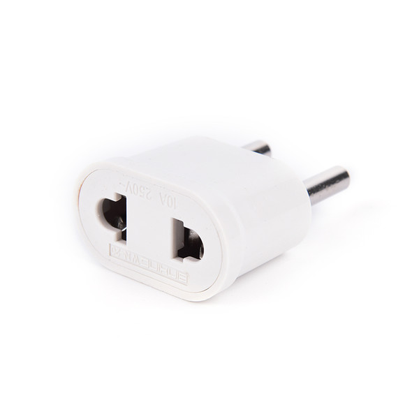 US USA to EU EURO Europe Travel Power Plug Adapter Charger Converter for USA converter White 1pcs